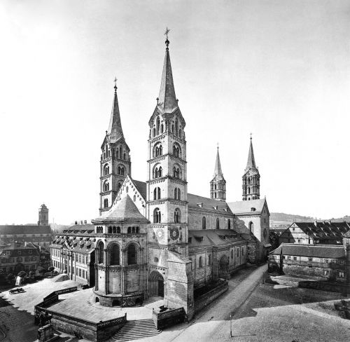 Dom, Bažnyčia, Bambro Katedra, 1880, Vokietija, Juoda Ir Balta, Bokštas
