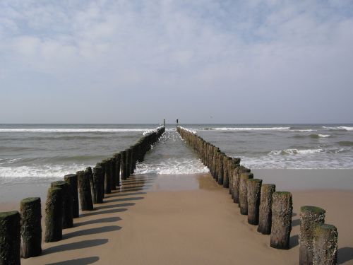 Domburg, Jūra, Zeeland, Pranešimas, Mediena, Nyderlandai, Kajakas, Holland, Dangus