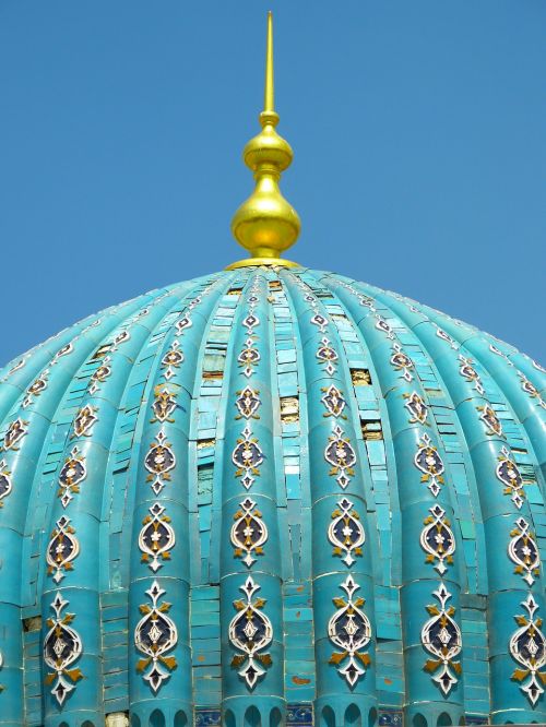 Kupolas, Mėlynas, Mečetė, Mauzoliejus, Plytelės, Keramika, Uzbekistanas