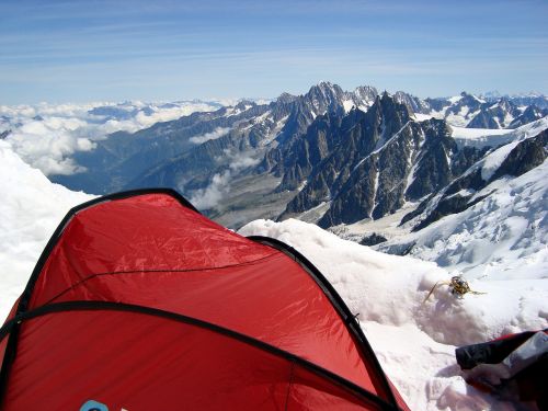 Dome Du Gouter, Mont Blanc, Alpės, France, Aukštas, Mėlynas, Rokas