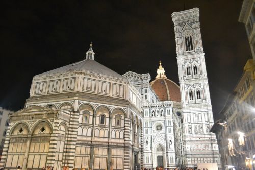 Florencijos Kupolas, Florencija, Italy, Santa Maria Del Fiore Bazilika, Katedra, Naktis, Kupolas