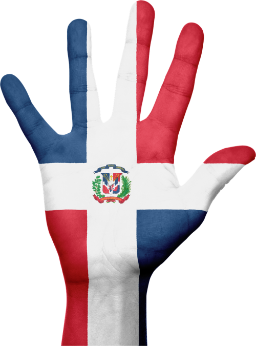 Dominikos Respublika, Vėliava, Ranka, Nacionalinis, Pirštai, Patriotinis, Patriotizmas, Karibai, Gestas