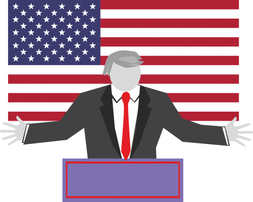 Donaldas Trampas, Trumpas, Usa, Pasirinkimas, Amerikietis, Patriotizmas, Rinkimų Kampanija, Pirmininkavimo Laikotarpiu, Prezidentas, Persiųsti, Politika, Respublikonai, Pasaulio Žvilgsnis, Populizmas, Vėliava, Kalba, Nemokama Vektorinė Grafika