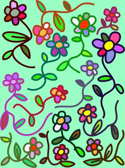 Gėlės,  Gėlių,  Doodle,  Augalai,  Gamta,  Dizainas,  Animacinis Filmas,  Daisy,  Rozės,  Botanikos,  Gėlių,  Modelis,  Fonas,  Botanika,  Doodle Gėlės