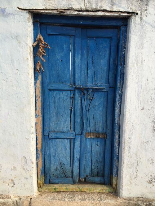 Durys, Mėlynas, Mediena, Įėjimas, Senas, Priekinis, Durų