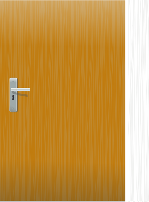 Durys, Mediena, Įėjimas, Durų Sagtis, Nemokama Vektorinė Grafika