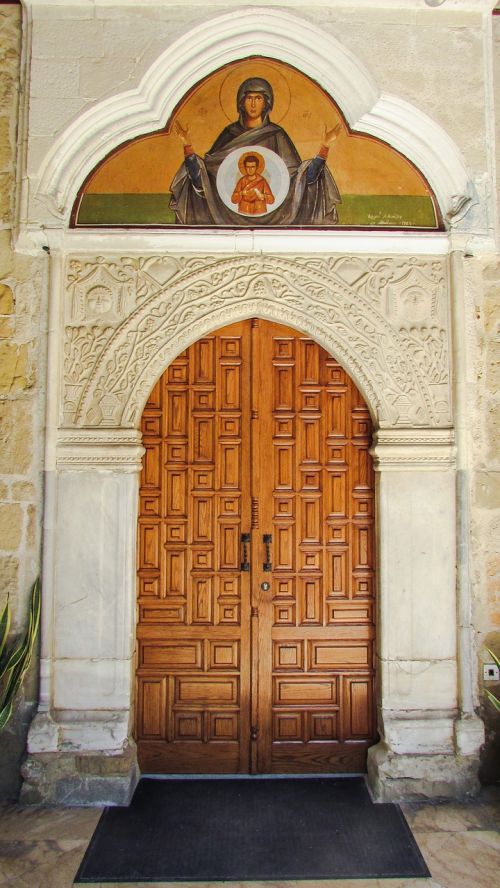Durys, Vartai, Įėjimas, Bažnyčia, Ortodoksas, Religija, Panagia Chrysopolitissa, Larnaka, Kipras