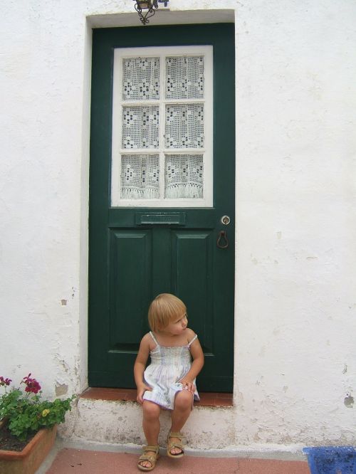 Durys, Maža Mergaitė, Žalias, Langas, Langai, Namas