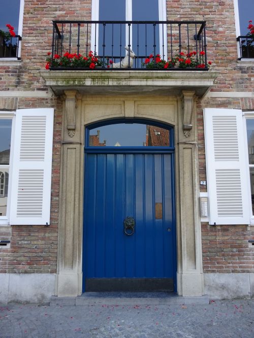 Durys, Mėlynas, Namai, Namo Įėjimas