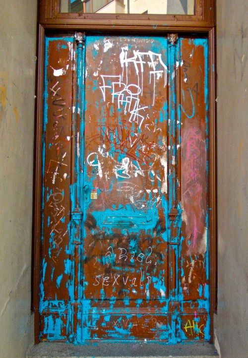 Durys, Grafiti, Mėlynas, Metalas