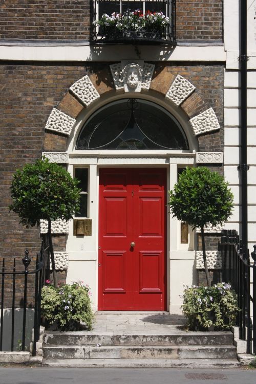 Durys, Londonas, Namas, Raudona, Architektūra, Įėjimas