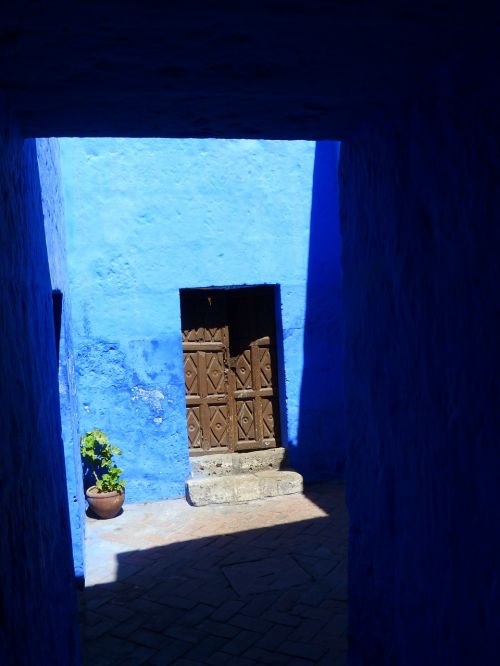 Durys, Tikslas, Hof, Namo Įėjimas, Mėlynas, Dažymas, Dažytos