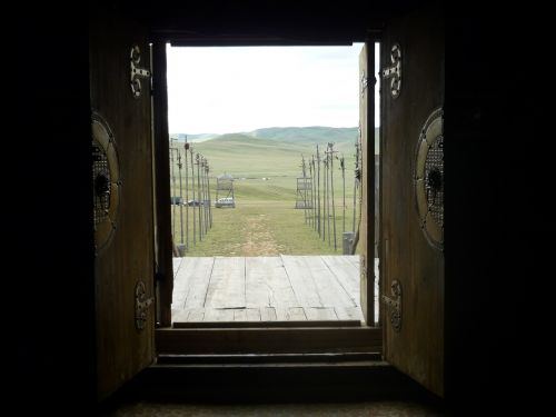 Durys, Stepė, Perspektyva, Platus, Mongolija, Kraštovaizdis