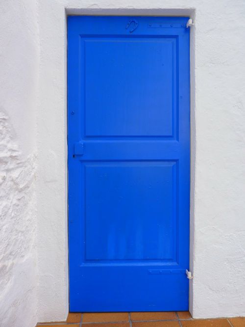 Durys, Mėlynas, Mediena, Atviras