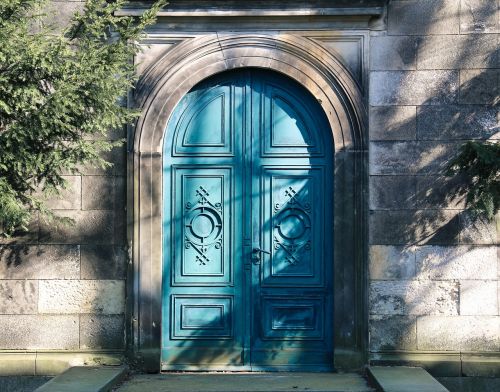Durys, Mėlynas, Mediena, Portalas