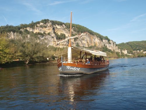 Dordogne, France, Gabbares, Barža, Valtis, Upė