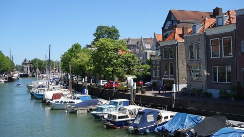 Dordrecht,  Nyderlandai,  Miesto Panorama,  Uostas,  Holland,  Vanduo,  Valtys