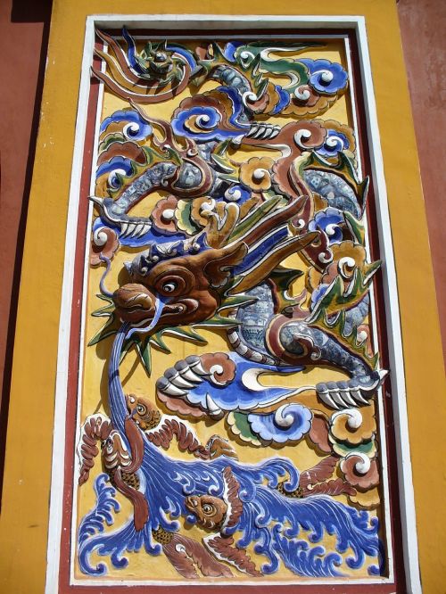 Drakonas, Palengvėjimas, Vietnamas, Ornamentas, Asija