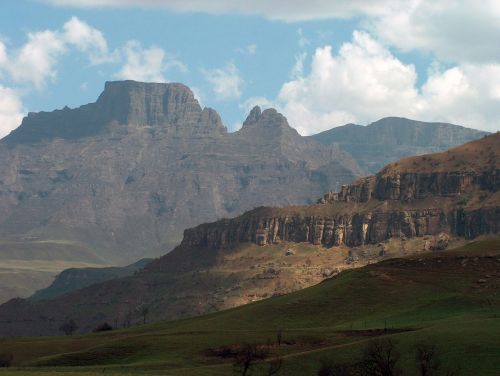 Drakensbergas, Pietų Afrika, Kalnai, Debesys, Kraštovaizdis, Gimdymas, Gamta, Žalias, Žygiai, Lauke, Išlenktas, Valcavimo