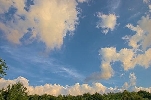 Dramatiškas,  Dangus,  Debesys,  Ohajo,  Medžiai
