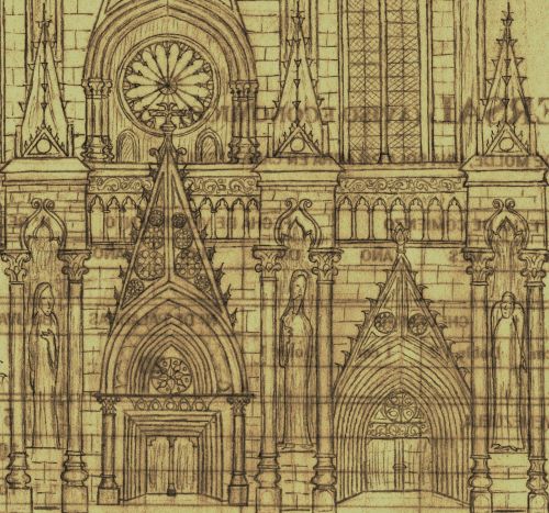 Katedra,  Gotika,  Senas,  Viduramžių,  Katedros Piešinys