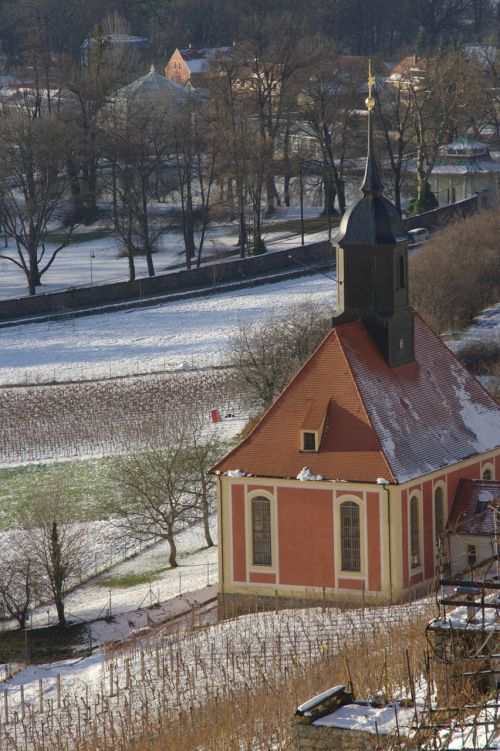 Drezdenas, Pillnitz, Vynuogynų Bažnyčia, Žiema