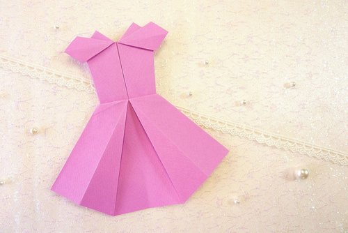 Suknelė,  Origami,  Rožinis