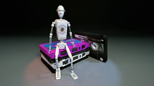 Droid, Robotas, K7, Tapetai, 3D, Fonas, Stalinis Kompiuteris, Fonas, Sėdi, Muzika, Garsas