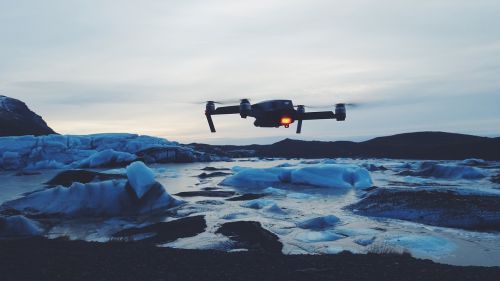 Drone, Fotoaparatas, Ledas, Ledkalnis, Sniegas, Šaltas, Oras, Technologija