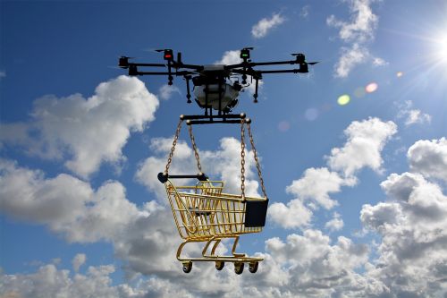 Drone, Logistikos Drone, Pakuotės Drone, Nepilotuojamas, Orlaivis, Apsipirkimas, Pristatymas, Persiųsti, Amazon