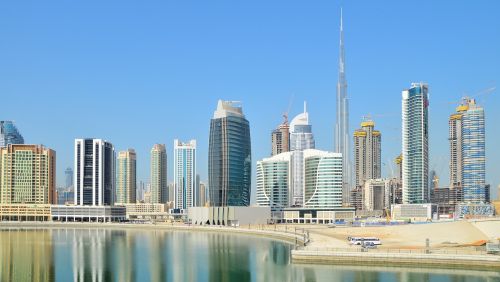 Dubai, Dangoraižis, Dangus, Architektūra, Vanduo, Pastatas, Namai, Bokštas, Dangoraižiai, Panorama, Dangus Bokštas, Emiratai, Veidrodis, Šiuolaikiška, Biurų Pastatas, Miestas, Fasadas, Melsva, Išskirtinis