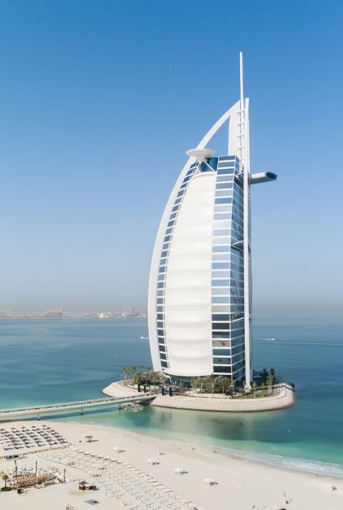 Dubai, Burj Al Arab, Viešbutis, Papludimys, Rojus, Costa, Turizmas, Verslas, Moderni Architektūra, Drobė, Pastatas, Dangoraižis