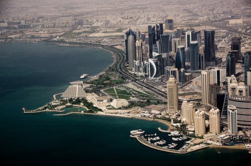 Dubajus,  Miestas,  Dangoraižiai,  Modernus,  Vandens,  Pastatai,  Jūra,  Aerial,  Peržiūrėti Aukštų Pastatų