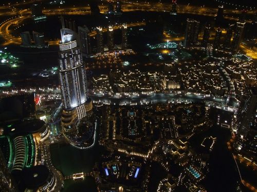 Dubai, Naktis, Miestas, Miesto Panorama, Miesto