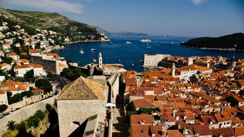 Dubrovnik, Stogai, Sienos, Senamiestis, Jūra, Miestas, Architektūra, Pastatas, Europa, Adrijos Regionas, Kroatija, Istorinis, Dalmatija, Unesco, Vasara