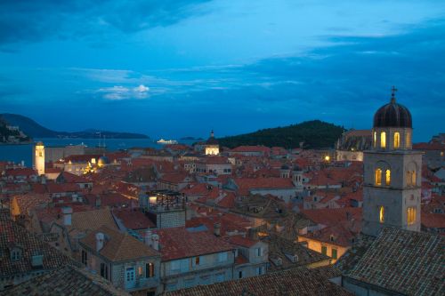 Dubrovnik, Kroatija, Dusk, Miestas
