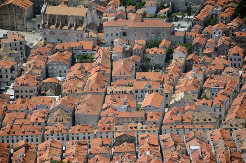 Dubrovnik, Senamiestis, Stogai, Raudona, Kelionė, Turizmas, Atraction, Kroatija, Adrijos Regionas