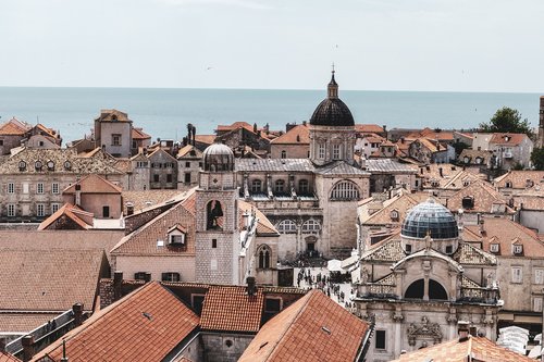 Dubrovnik Kroatija Vasaros Laiką,  Architektūra,  Miestas,  Panoraminis,  Miestas,  Miestovaizdis,  Bažnyčia,  Kelionė