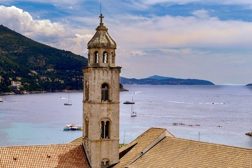 Dubrovnik Old Town Kroatijoje,  Vandens,  Kelionė,  Architektūra,  Dangus,  Lauke,  Jūra,  Bokštas