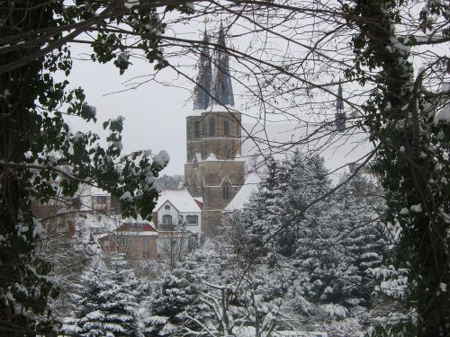 Duderstadt, Eichsfeld, Bažnyčia, Gamta, Žiema, Šaltas, Kalėdos, Balta