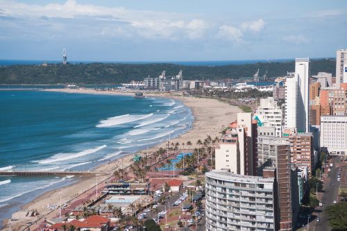 Durban, Ethekwini, Pietų Afrika, Paukščio Skrydžio Vaizdas, Paplūdimio Priekis