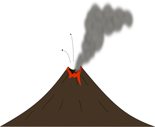 Žemė, Dūmai, Vulkanas, Lava, Išsiveržti, Dujos, Išsiveržimas, Geologija, Išsiveržimas, Nemokama Vektorinė Grafika
