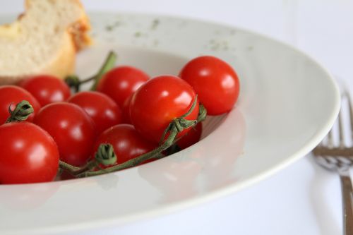 Valgyti, Pomidorai, Maistas, Salotos, Daržovės, Raudona, Frisch, Vitaminai, Vorspeisen Duona