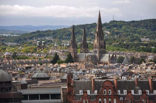 Edinburgas, Škotija, Miestas, Panorama, Bokštas, Bažnyčia