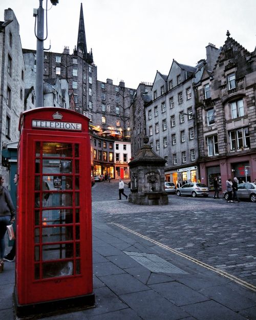 Edinburgas, Raudona Telefono Kabina, Škotija, Gatvė, Architektūra, Orientyras, Žinomas