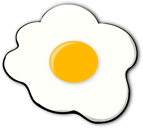 Kiaušinis, Keptas, Maistas, Pusryčiai, Trykas, Mityba, Plakta, Kepkite, Nemokama Vektorinė Grafika