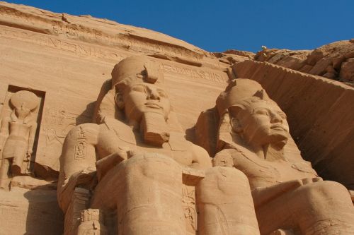 Egiptas, Aswan, Abu Simbel, Nile, Upė, Šventykla, Griuvėsiai, Senovės, Mėlynas Dangus, Faraonas, Liaudies, Pasaulio Paveldo Vieta, Donorystė, Padalinti, Unesco, Projektas