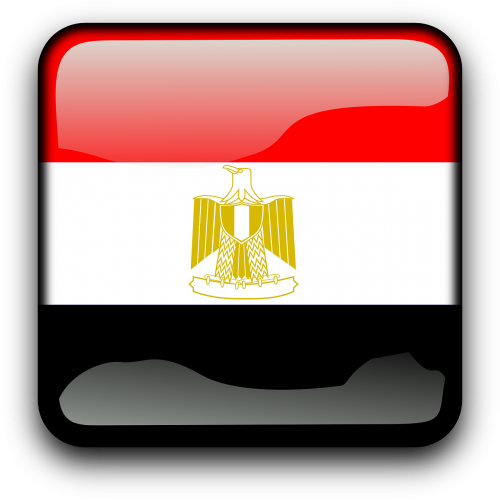 Egiptas, Vėliava, Šalis, Tautybė, Kvadratas, Mygtukas, Blizgus, Nemokama Vektorinė Grafika