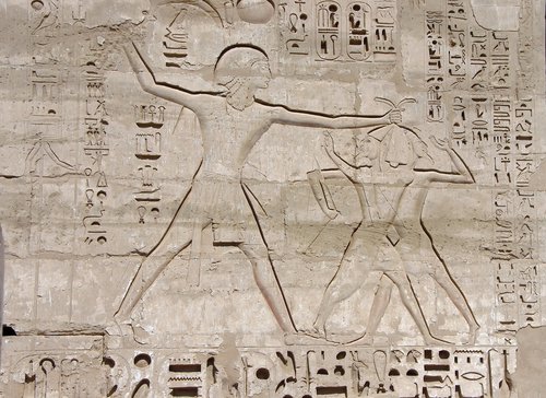 Egiptas,  Tėbai,  Medinet Habu-,  Šventykla,  Hieroglifai,  Ofortai,  Faraonas,  Laimėtojas,  Senovinis