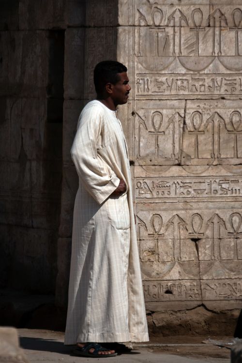 Egyptian, Vyras, Asmuo, Rytietiškas, Tradicinis Drabužiai, Architektūra
